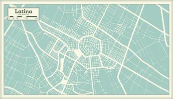 Latina Italy City Map in Retro Style. Outline Map. vector