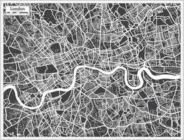 London UK City Map in Black and White Color in Retro Style. vector