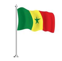 Senegalese Flag. Isolated Wave Flag of Senegal Country. vector