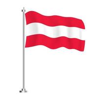 Austrian Flag. Isolated Wave Flag of Austria Country. vector