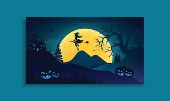 Halloween web banner template design vector