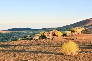 Landscape over the sunset photo