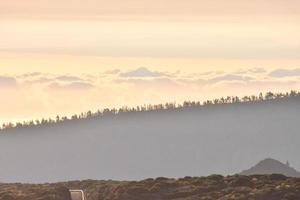 Landscape over the sunset photo