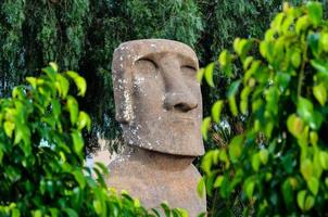 busto de piedra estilo moai foto