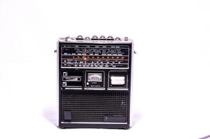 Vintage radio on white background photo