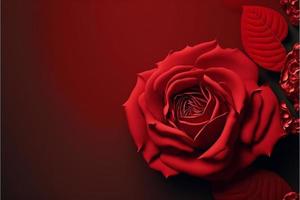 diseño de fondo de rosas rojas para texto, mensaje, citas, día de san valentín. foto