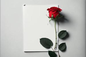 diseño de fondo de rosas rojas para texto, mensaje, citas, día de san valentín. foto