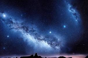 Galaxy milky-way starry night in space background. photo