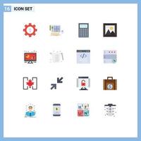16 iconos creativos signos y símbolos modernos de imagen analítica diseño web foto matemática paquete editable de elementos creativos de diseño de vectores