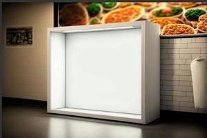 Light box display with white blank space for advertisement, Subway mock-up design photo