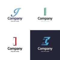 letra i diseño de paquete de logotipo grande diseño de logotipos creativos y modernos para su negocio vector