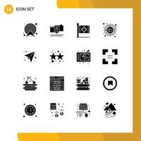 16 Creative Icons Modern Signs and Symbols of message heart secure aim leaf Editable Vector Design Elements