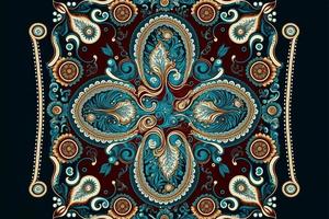 Paisley seamless vector pattern, Vintage background in batik style photo