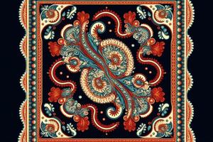 Paisley patrón vectorial sin costuras, fondo vintage en estilo batik foto