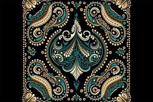 Paisley patrón vectorial sin costuras, fondo vintage en estilo batik foto