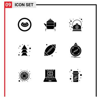 9 Universal Solid Glyphs Set for Web and Mobile Applications footbal direction coffee up arrow Editable Vector Design Elements