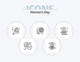 Womens Day Line Icon Pack 5 Icon Design. . . love. record. heart vector