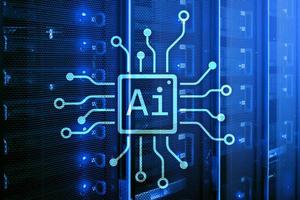AI, Artificial intelligence, automation and modern information technology concept on virtual screen. photo