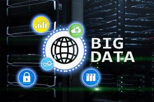 Big data analysing server. Internet and technology. photo