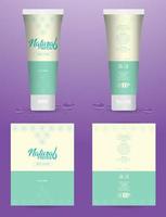 Bottles with sample labels for cosmetics or health care product vector