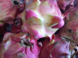 Dragon fruit in the market look so juicy good for healthy and full of vitamin usually growth at tropic photo