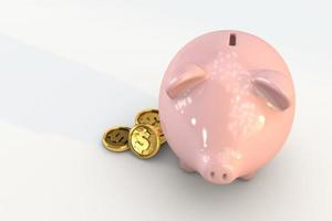 piggy bank a financial saving money conpcet. 3d render photo