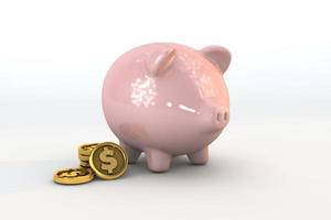 Simple piggy bank a 3d concept saving money