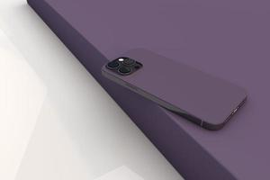 Purple Phone pro with three cameras a 3d new technology device photo