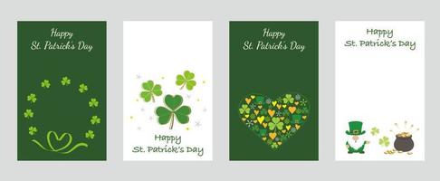 Vector St. Patricks Day Greeting Card Set Isolated On A Plain Background.