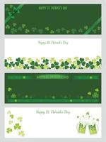 Vector St. Patricks Day Greeting Card Set Isolated On A Plain Background.