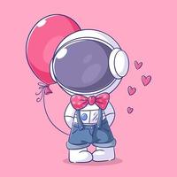 Astronaut wants to give you a balloon vector