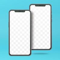 Two realistic smartphones mockup vector