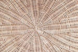 Circular weave rattan pattern, round rattan furniture background light brown texture, weave rattan texture and background. a fragment of a basket made of willow twigs or garden furniture, texture. photo