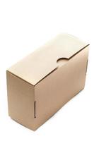 Closed empty cardboard box isolated on a white background photo