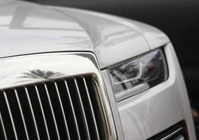 beautiful sleek luxury car in details photo
