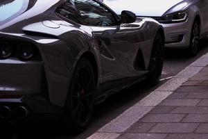 Exotic brandless sports car in detail photo