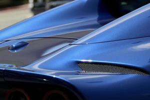 Blue sports car beautiful sleek design photo