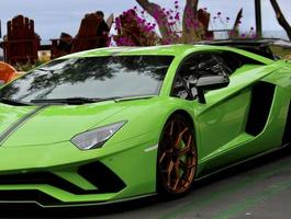 green sleek italian sports car photo