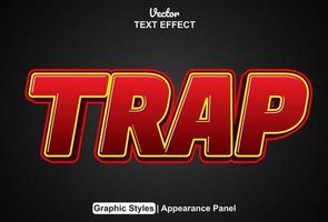 PrintTrap text effect with graphic style and editable. vector