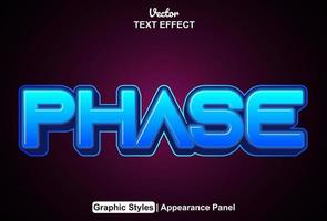 phase text effect with graphic style and editable. vector