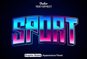 sport text effect with graphic style and editable. vector