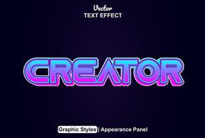 Text effect creator with graphic style and editable. vector