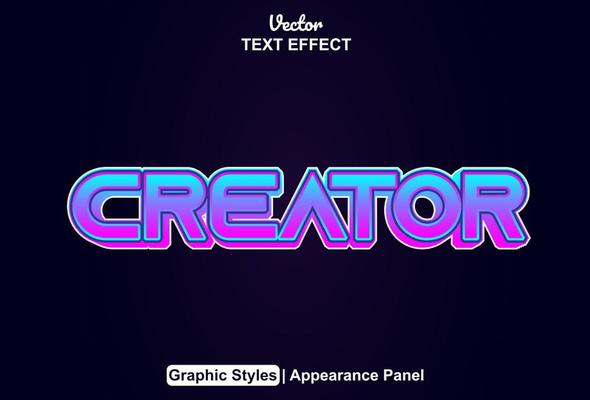Text effect creator with graphic style and editable.