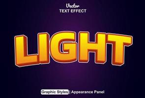 light text effect with graphic style and editable vector