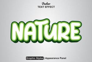 nature text effect with graphic style and editable. vector