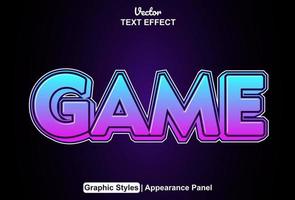 Game text effects with graphic style and editable. vector