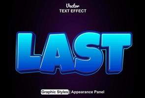 last text effect with graphic style and editable. vector