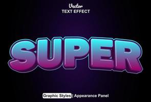 super text effect with graphic style and editable. vector