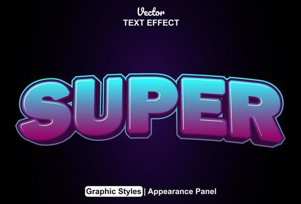 super text effect with graphic style and editable.