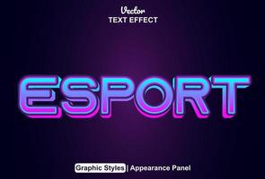 esport text effect with graphic style and editable. vector